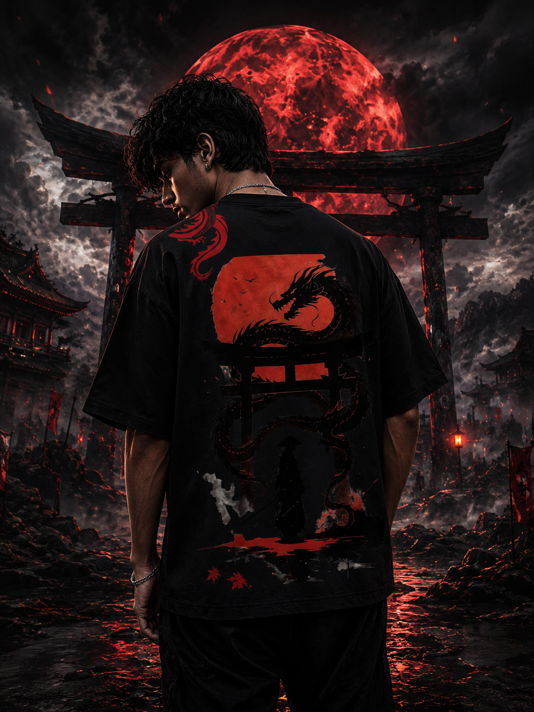 Ninja Dragon Oversized Boxy Fit T-Shirt