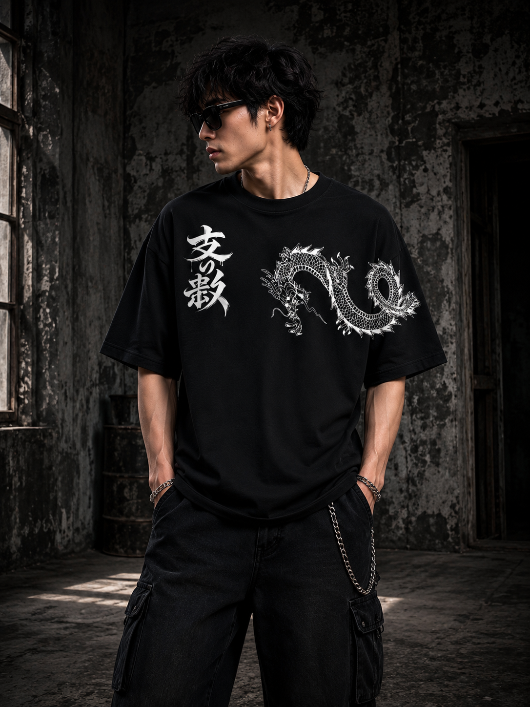 Japanese Dragon Oversized Boxy Fit T-Shirt
