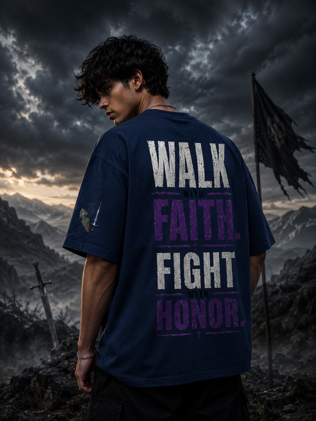 Walk With Faith Oversized Boxy Fit T-Shirt